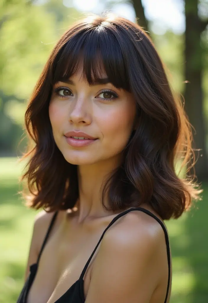 35 Haircut Ideas for Medium Hair to Try This Year - 20. Layered Bangs with Medium Hair