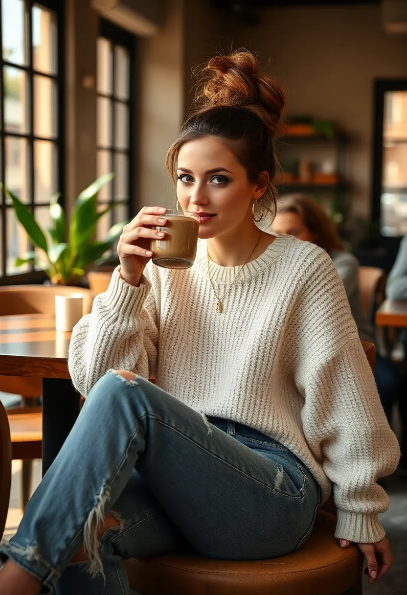 35 Haircut Medium Length Ideas for a Fresh Look - 13. Messy Bun with Medium Hair