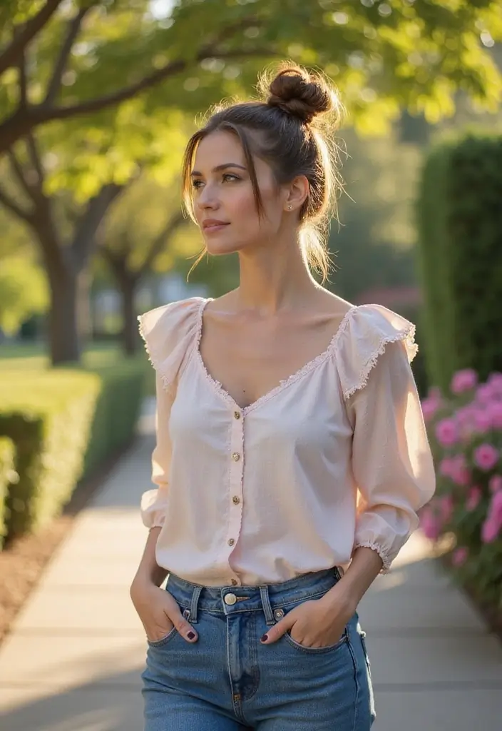 35 Haircut Medium Length Looks That Are Effortless - 23. Knot Bun