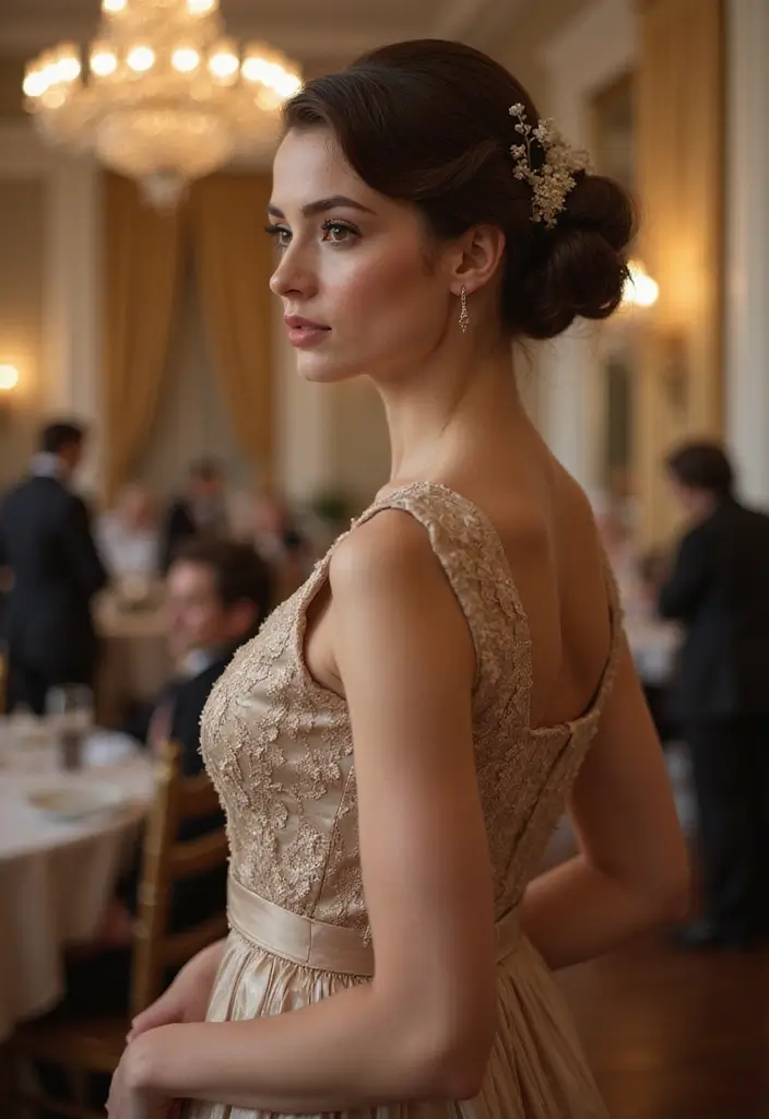35 Hairstyles Side Part Ideas for a New You - Vintage Chignon with Side Part