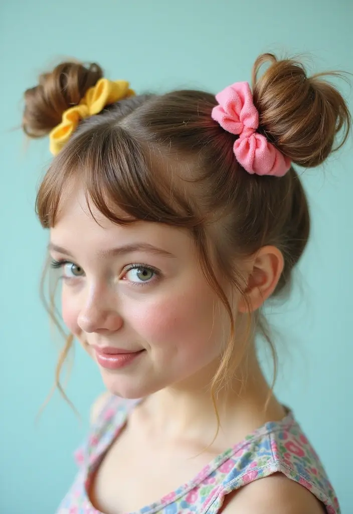 35 Hairstyles for Thin Hair Long That Look Fabulous - 16. Cute Space Buns