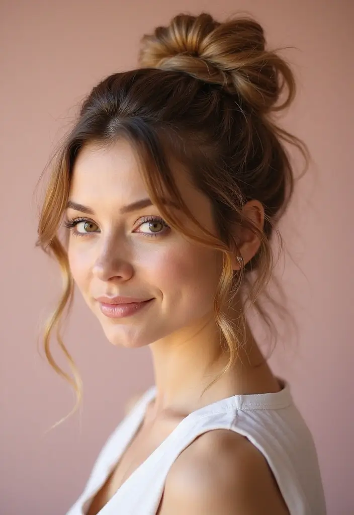 35 Hairstyles for Thin Hair Long That Look Fabulous - 4. Messy Bun