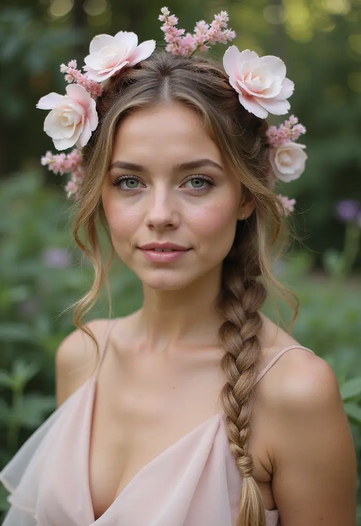 35 Hairstyles for Thin Hair Long That Look Fabulous - 8. Braided Crown
