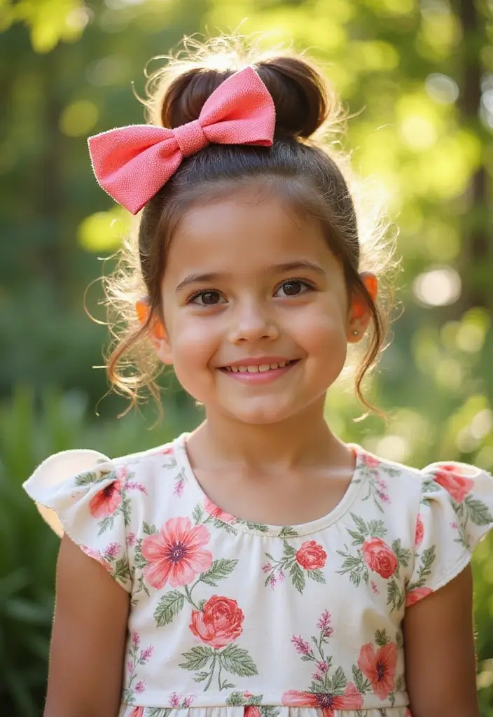 35 Hairstyles with Bows to Add a Cute Touch - 1. Classic Bow Ponytail