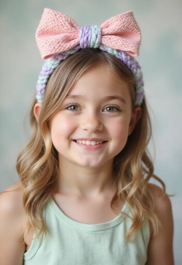 35 Hairstyles with Bows to Add a Cute Touch - 18. Bow-Inspired Braided Crown