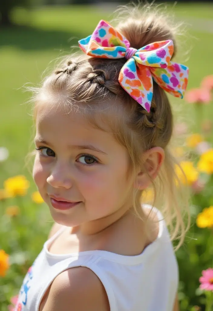 35 Hairstyles with Bows to Add a Cute Touch - 25. Bow-Inspired Twisted Ponytail