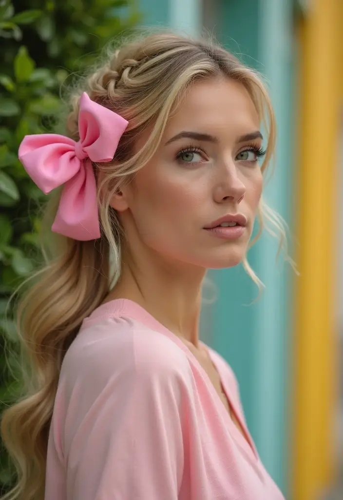 35 Hairstyles with Bows to Add a Cute Touch - 35. Bow-Accented Everyday Styles