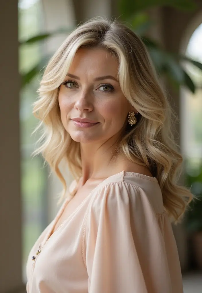 35 Wash and Wear Haircuts for Over 60 That Are Easy - 14. Long Layers with Waves