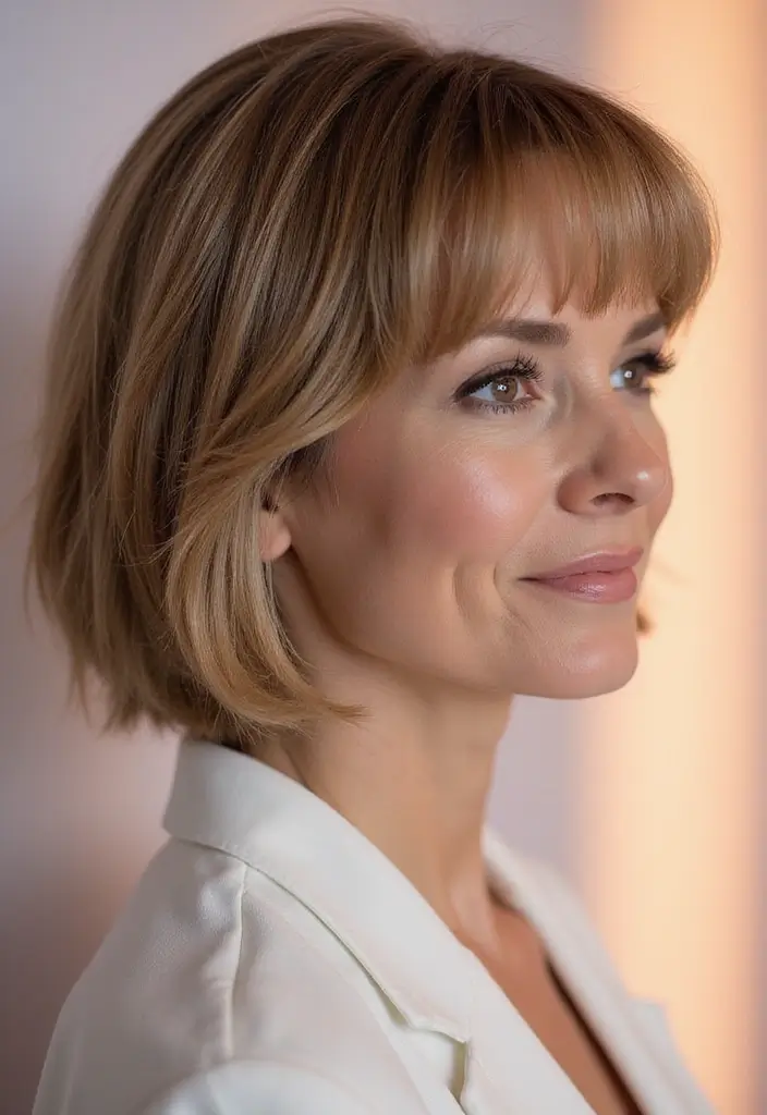 35 Wash and Wear Haircuts for Over 60 That Are Easy - 21. Simple Straight Cut