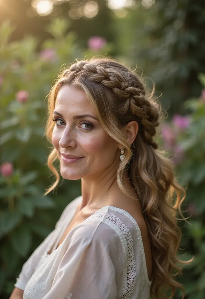 35 Wash and Wear Haircuts for Over 60 That Are Easy - 25. Braided Crown