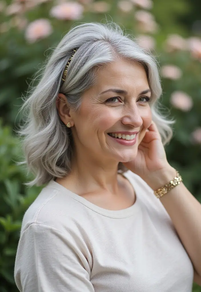 35 Wash and Wear Haircuts for Over 60 That Are Easy - 27. Clipped Up Style