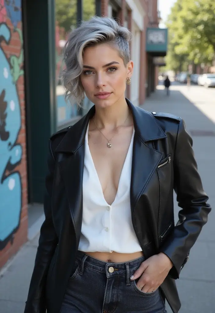 35 Youthful Gray Hairstyles for Over 50 That Inspire - 14. Bold Gray Undercut