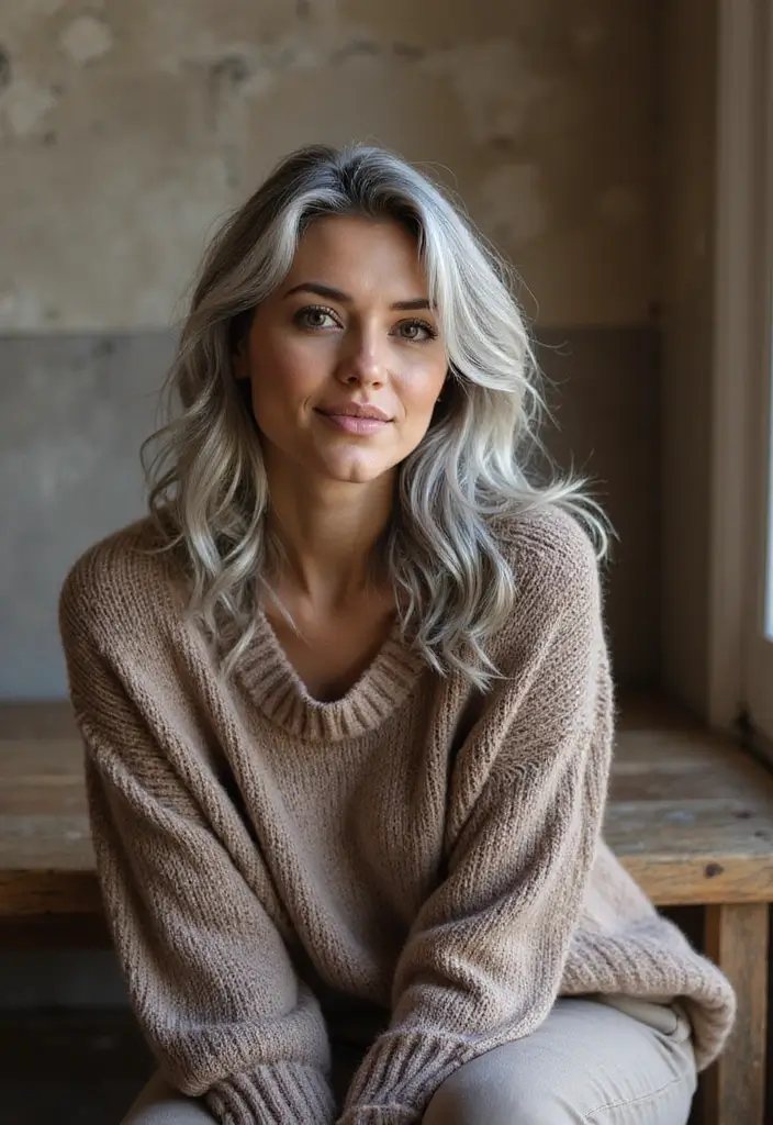35 Youthful Gray Hairstyles for Over 50 That Inspire - 24. Gray Hair with Natural Texture