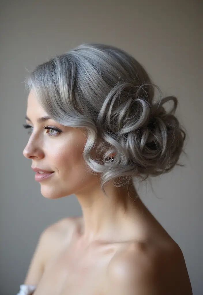 35 Youthful Gray Hairstyles for Over 50 That Inspire - 33. Gray Hair with an Elegant Roll