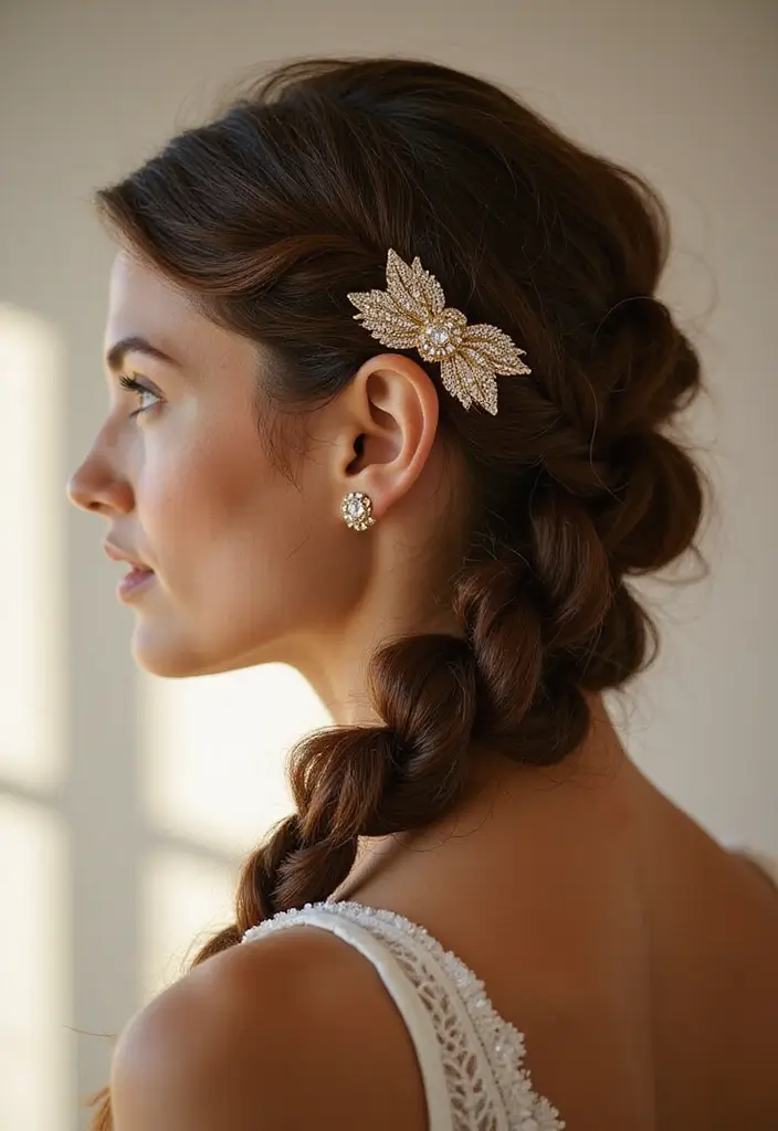 40 Stunning Hairstyles for Long Hair Inspiration: Braided Beauties - 37. Braid with a Statement Hairpin