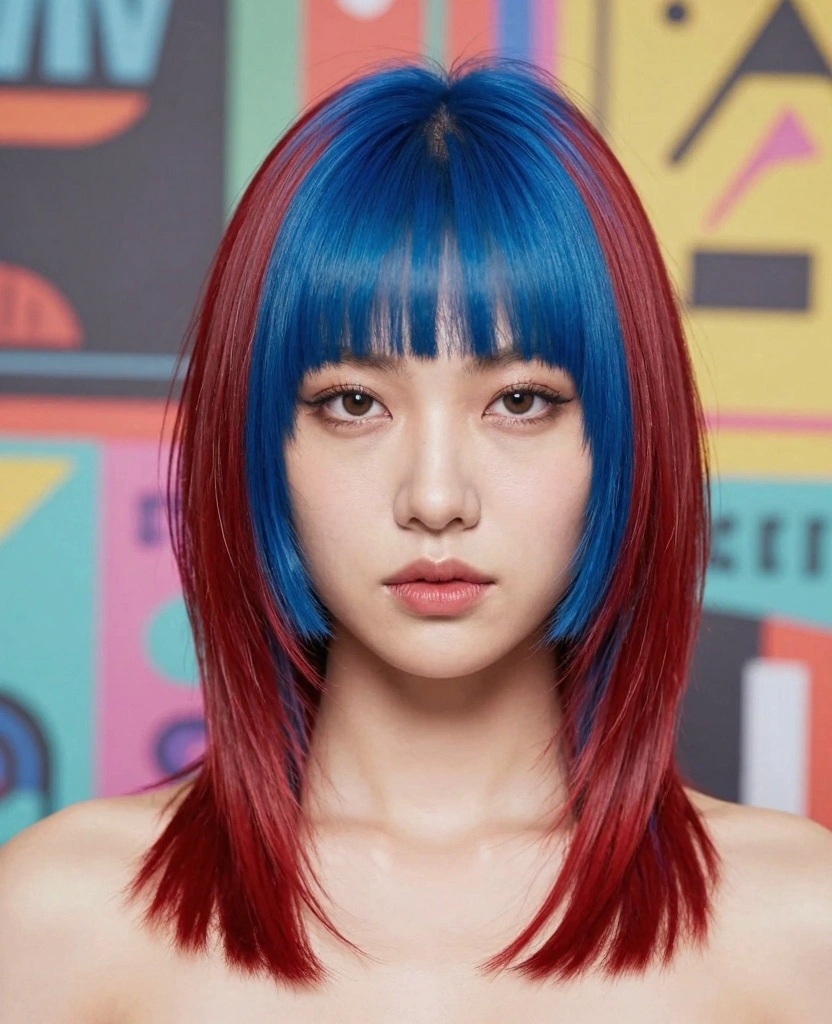 13 Butterfly Haircut Ideas for Long Straight Hair - 13. Bold Color Butterfly Cut 1