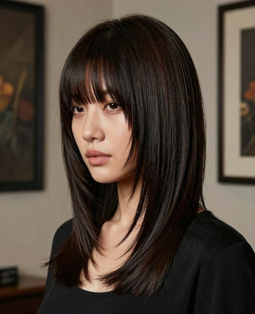 13 Butterfly Haircut Ideas for Long Straight Hair - 6. Angled Butterfly Cut 1