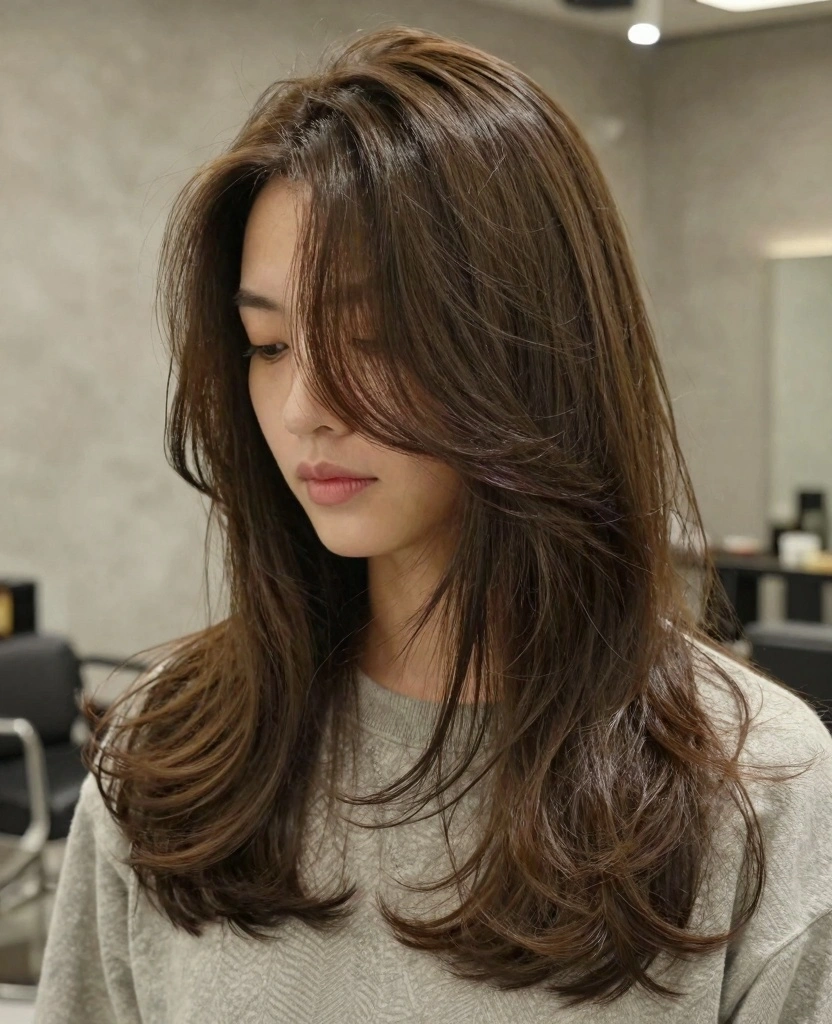 14 Haircuts for Long Hair Oval Face (Indian Style Inspiration) - 1. Classic Long Layers 1