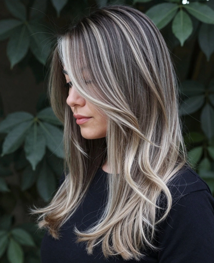 14 Haircuts for Long Hair Oval Face (Indian Style Inspiration) - 11. Long Layers with an Ombre Effect 1