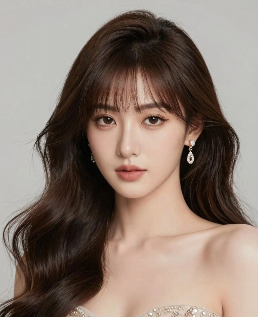 17 Face Framing Haircuts for Long Hair With Bangs - 16. Long Hair with Voluminous Bangs 1