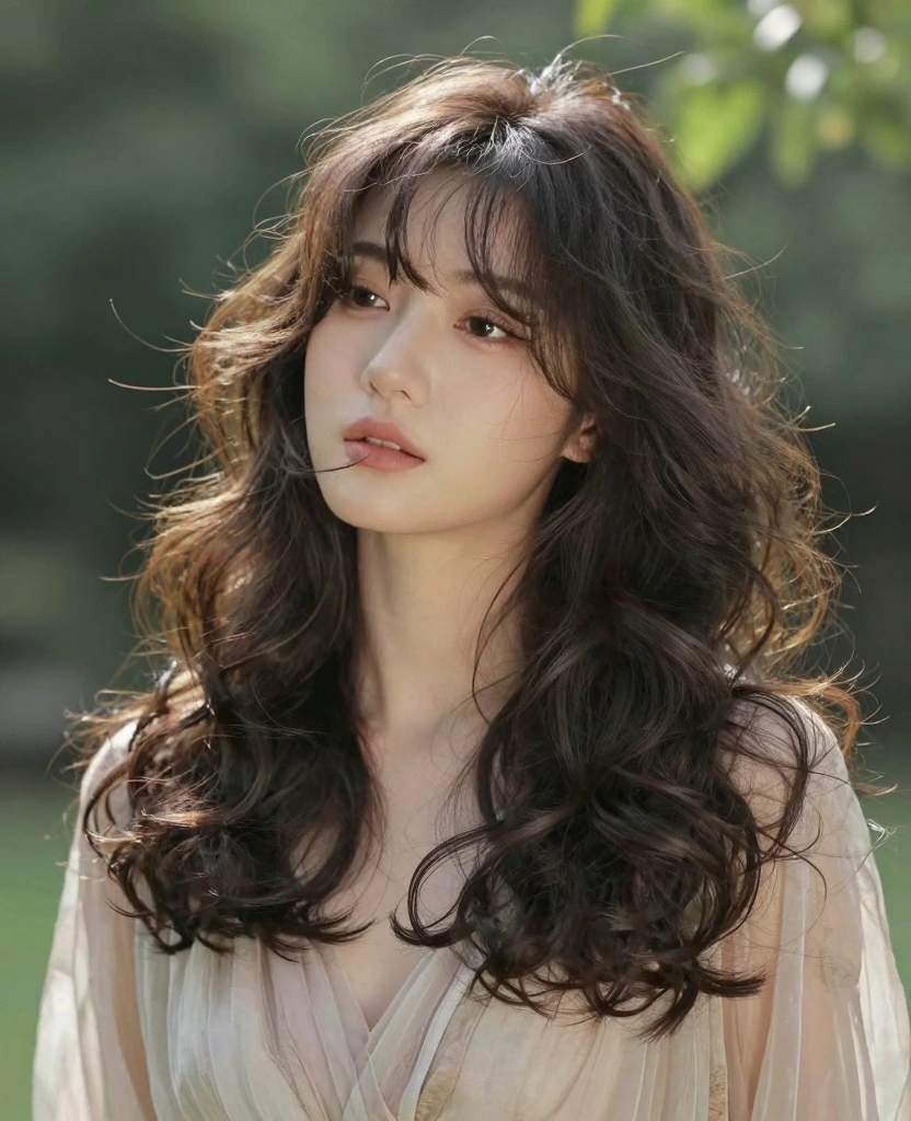 17 Face Framing Haircuts for Long Hair With Bangs - 3. Wispy Bangs with Face Framing Layers 1