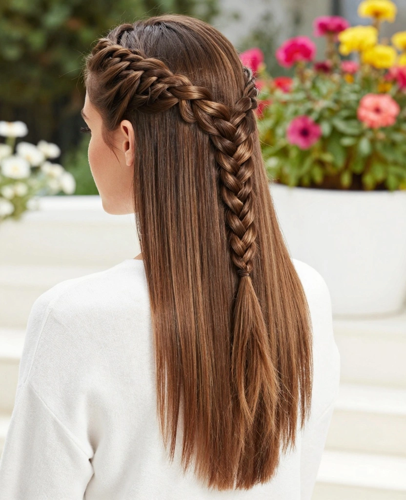 18 Easy & Simple Haircuts for Long Straight Hair - 10. Braided Elements 1