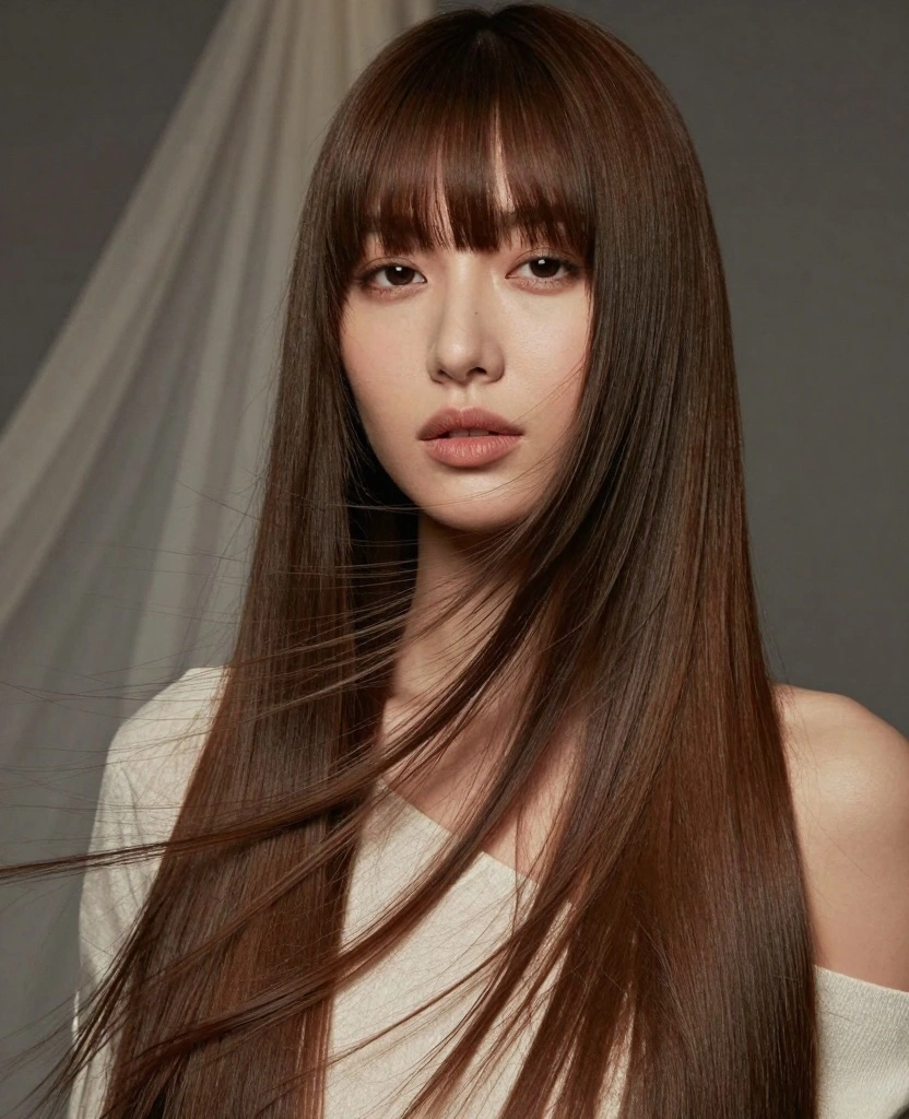 18 Easy & Simple Haircuts for Long Straight Hair - 4. Long Curtain Bangs 1