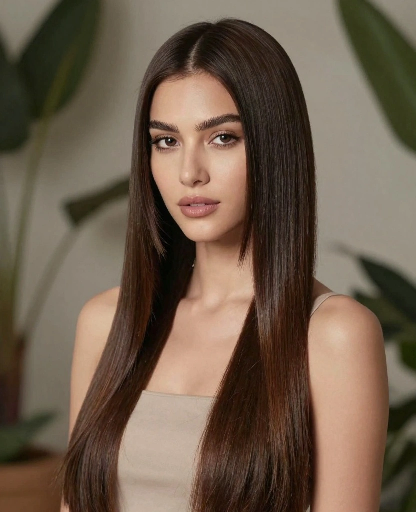 18 Easy & Simple Haircuts for Long Straight Hair - 9. Side-Parted Straight Hair 1