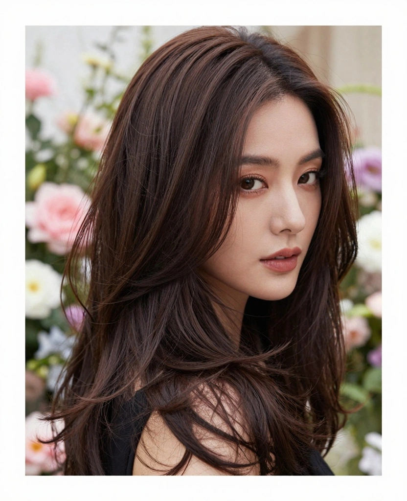 18 Front Haircut Styles for Long Hair Round Face - 14. Long Hair with Face-Framing Layers 1