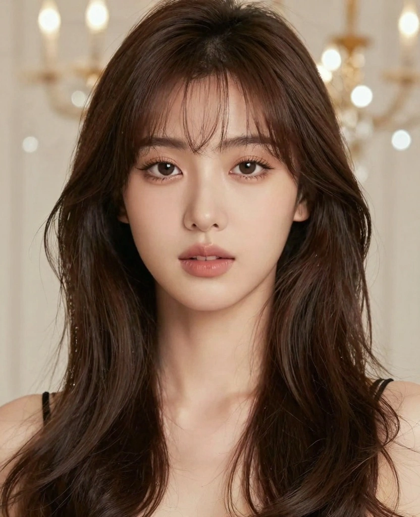 18 Front Haircut Styles for Long Hair Round Face - 18. Glamorous Updo with Face-Framing Bangs 1