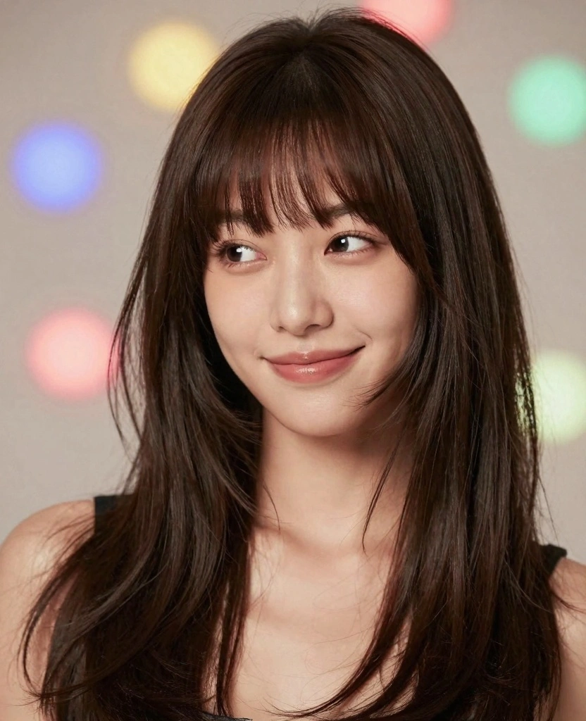 18 Front Haircut Styles for Long Hair Round Face - 6. Textured Bangs with Layered Hair 1