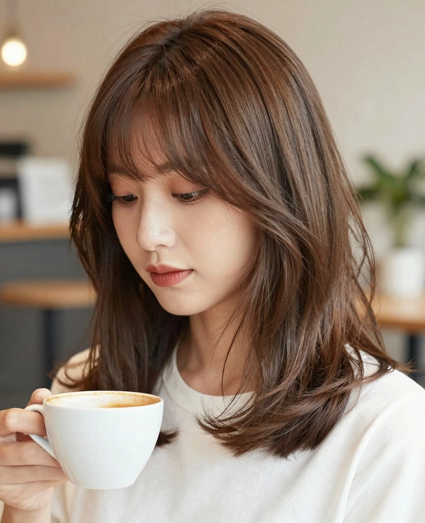 19 Best Haircut Ideas for Long Hair Round Face - 12. Long Layers with Side Bangs 1