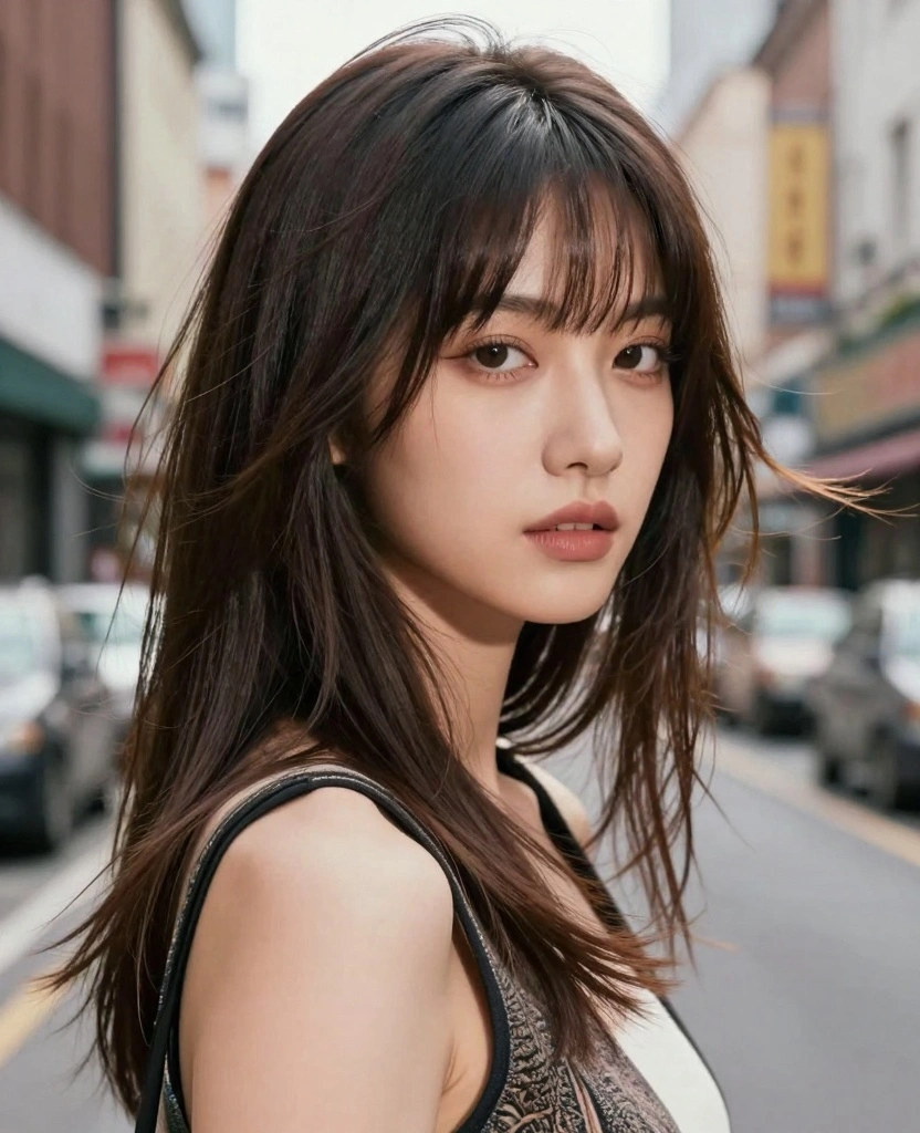 19 Layer Haircuts for Long Hair Round Face That Slim Your Look - 2. Long Layers with Side Bangs 1