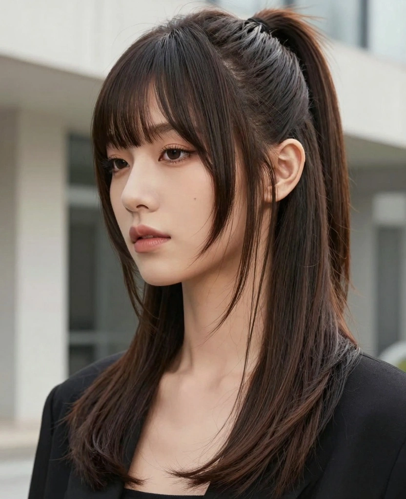 19 Layer Haircuts for Long Hair Round Face You’ll Love - 5. Layered Ponytail 1