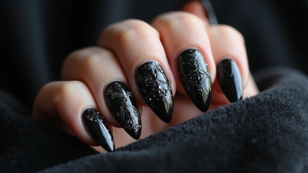 35 Black Acrylic Nail Ideas for Edgy: Mysterious Allure - The Nail Hair Diary