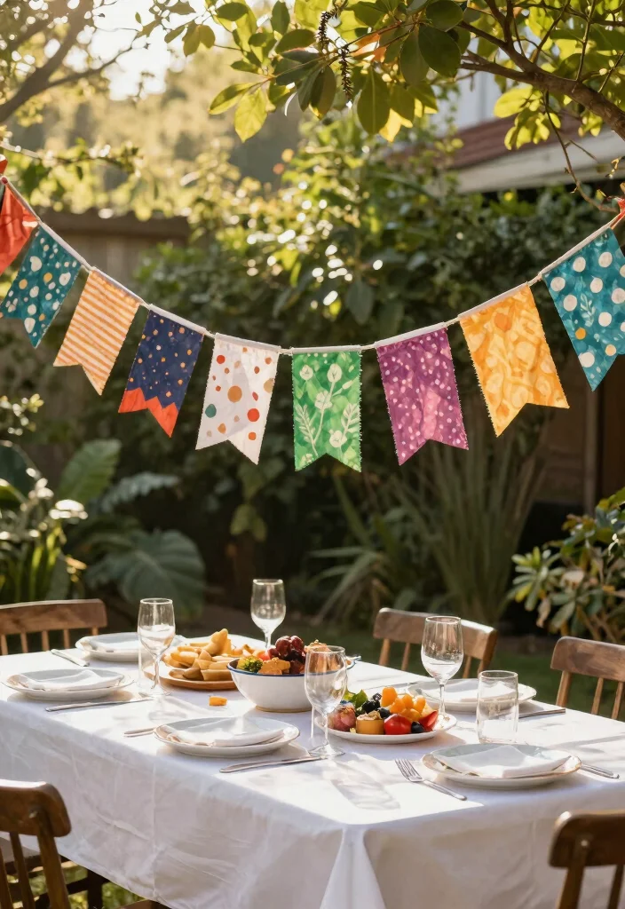 16 At-Home Brunch Decor Ideas for a Beautiful Table - 13. Festive Banners 1