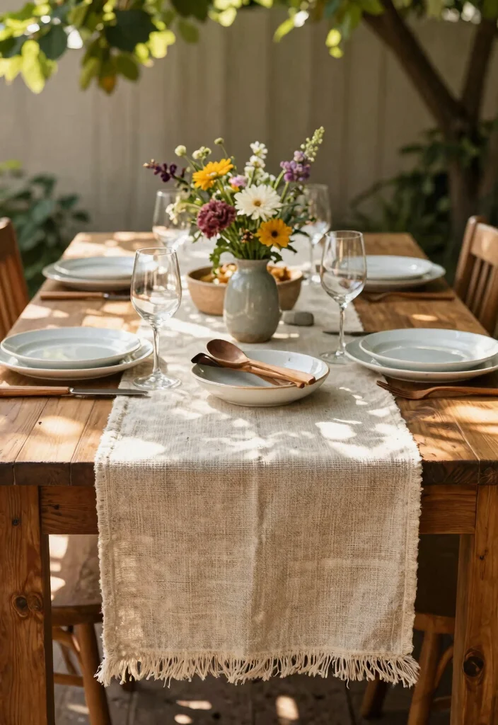 16 At-Home Brunch Decor Ideas for a Beautiful Table - 3. Natural Table Runners 1