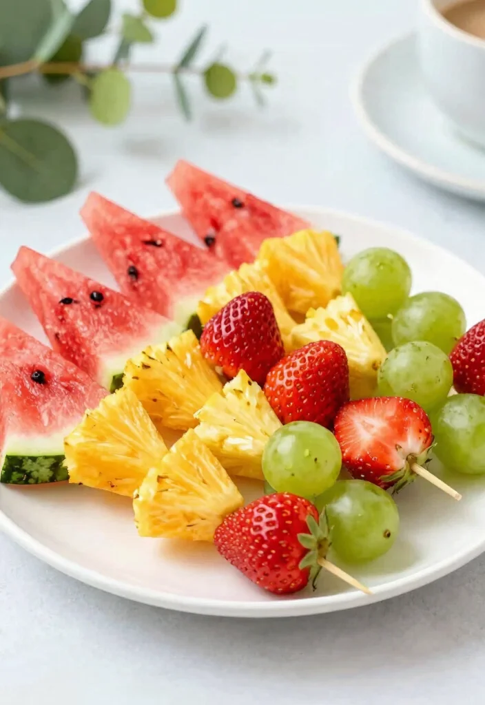 16 Baby Shower Brunch Food Ideas Guests Will Love - 4. Fresh Fruit Skewers 1