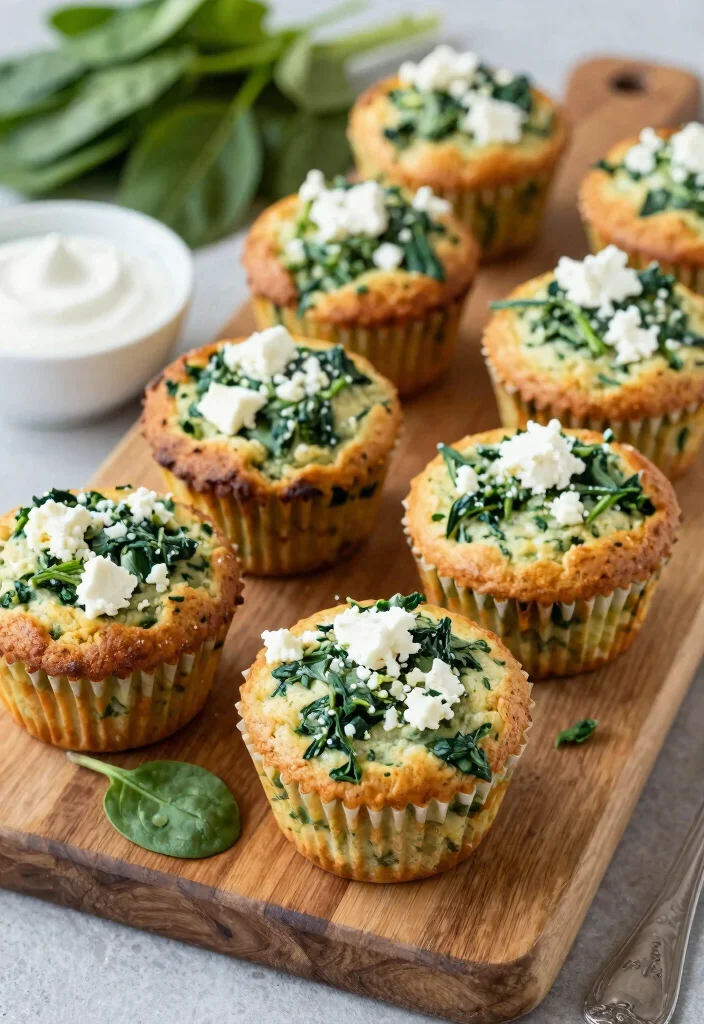 16 Baby Shower Brunch Food Ideas Guests Will Love - 5. Healthy Spinach and Feta Muffins 1