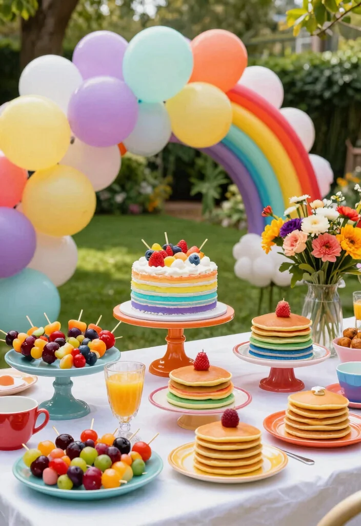 16 Birthday Brunch Decoration Ideas for a Memorable Party - 1. Rainbow Theme Brunch 1