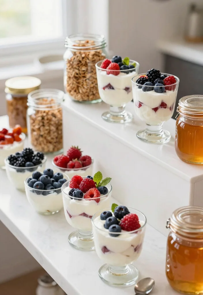 16 Breakfast Bar Food Ideas for a Brunch Party Setup - 1. Yogurt Parfait Station 1