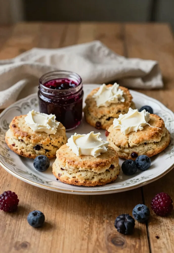 16 Bridal Shower Brunch Food Ideas for an Elegant Spread - 5. Vegan Scones with Jam and Clotted Cream 1