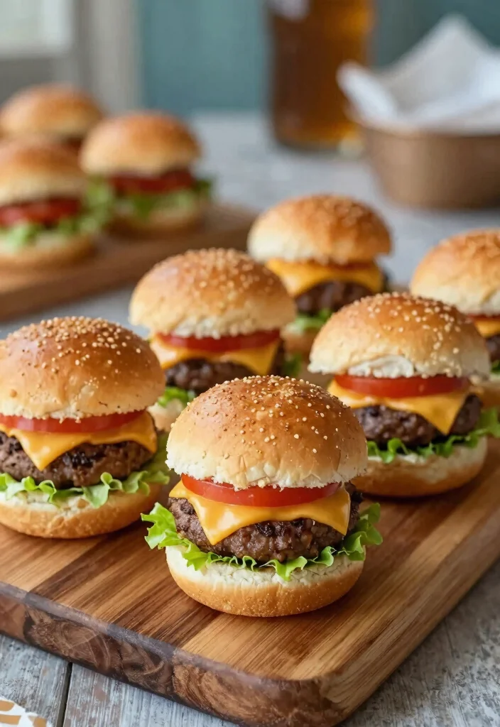 16 Brunch Baby Shower Food Ideas That Are Easy and Elegant - 11. Mini Cheeseburgers with Gourmet Toppings 1
