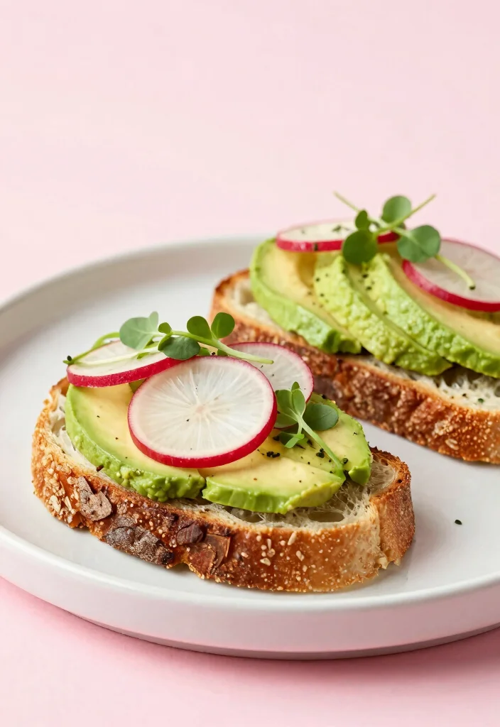 16 Brunch Baby Shower Food Ideas That Are Easy and Elegant - 12. Avocado Toast with Radish and Microgreens 1