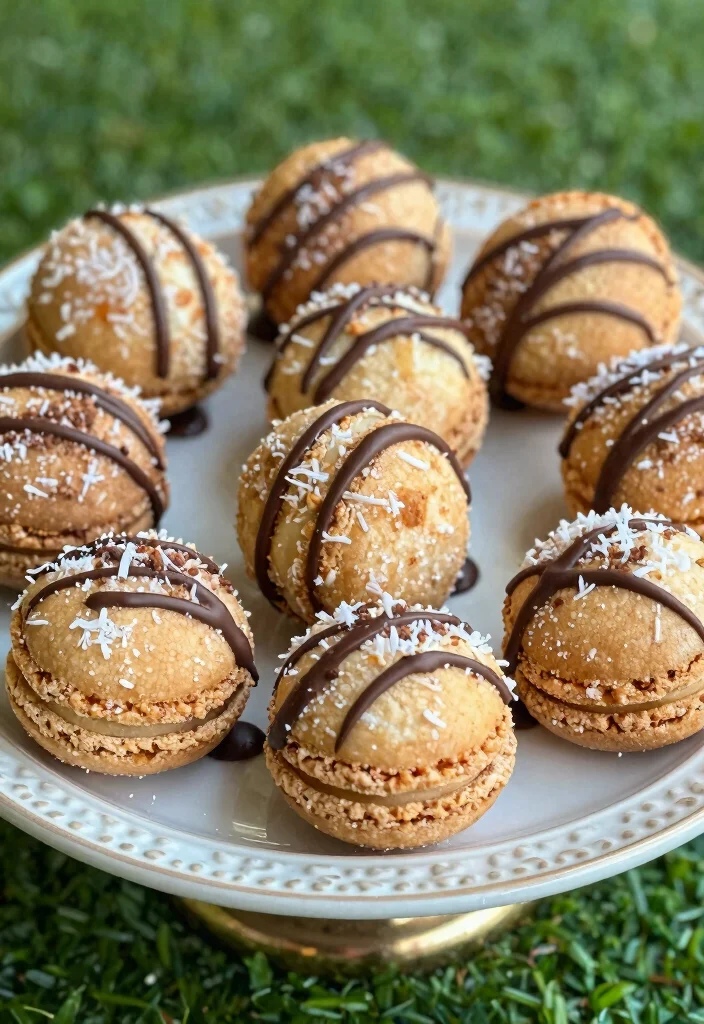 16 Brunch Baby Shower Food Ideas That Are Easy and Elegant - 13. Coconut Macaroons with Chocolate Drizzle 1