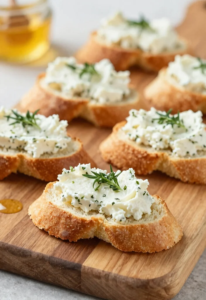 16 Brunch Baby Shower Food Ideas That Are Easy and Elegant - 15. Herbed Goat Cheese Crostini 1