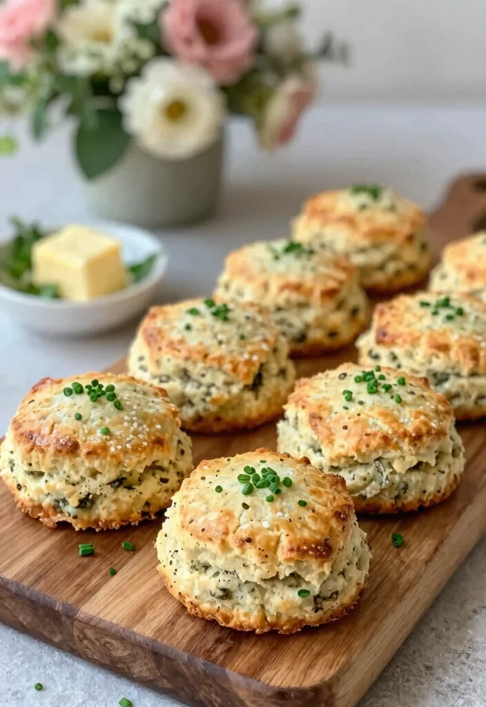 16 Brunch Baby Shower Food Ideas That Are Easy and Elegant - 3. Savory Scones with Cheese and Chives 1