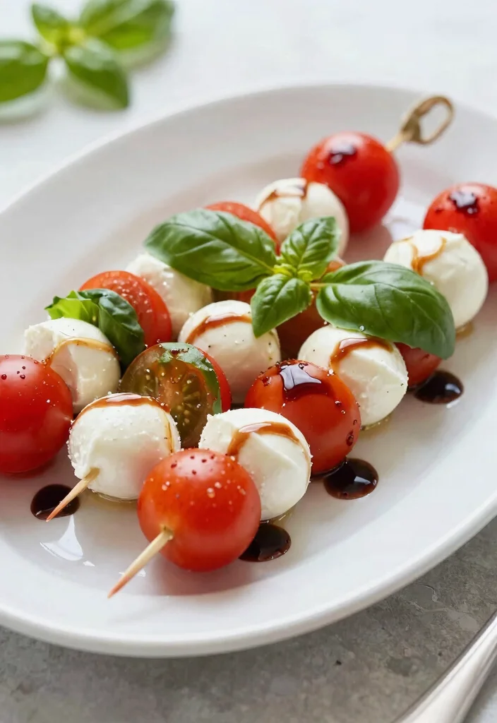 16 Brunch Baby Shower Food Ideas That Are Easy and Elegant - 4. Caprese Bites on Skewers 1
