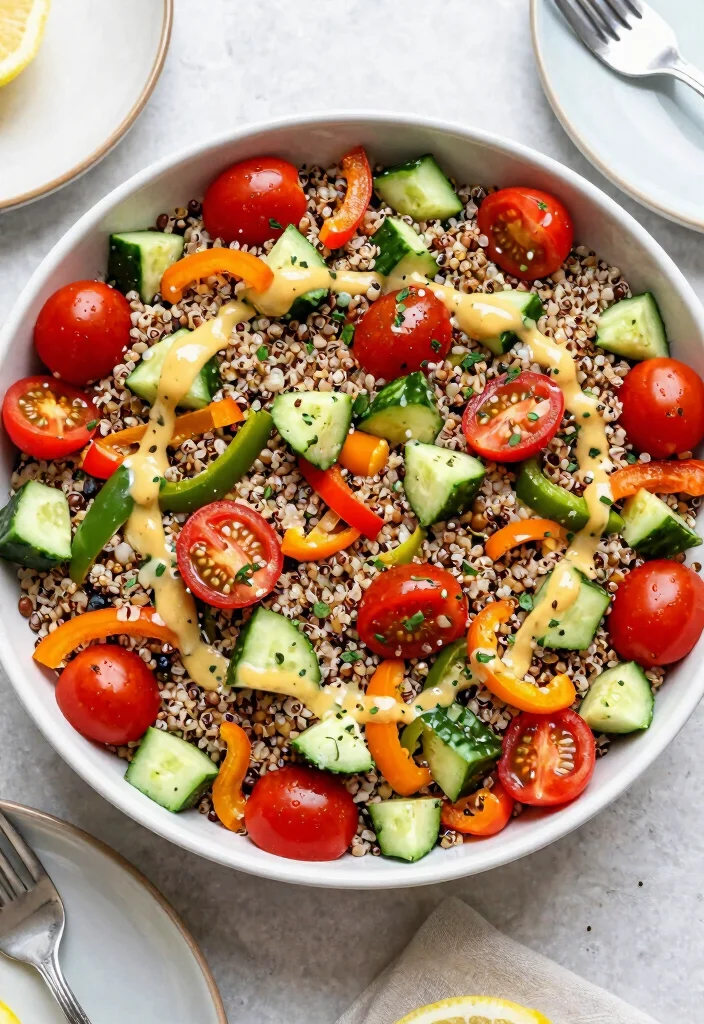 16 Brunch Bridal Shower Food Ideas for a Beautiful Spread - 12. Quinoa Salad with Lemon Vinaigrette 1