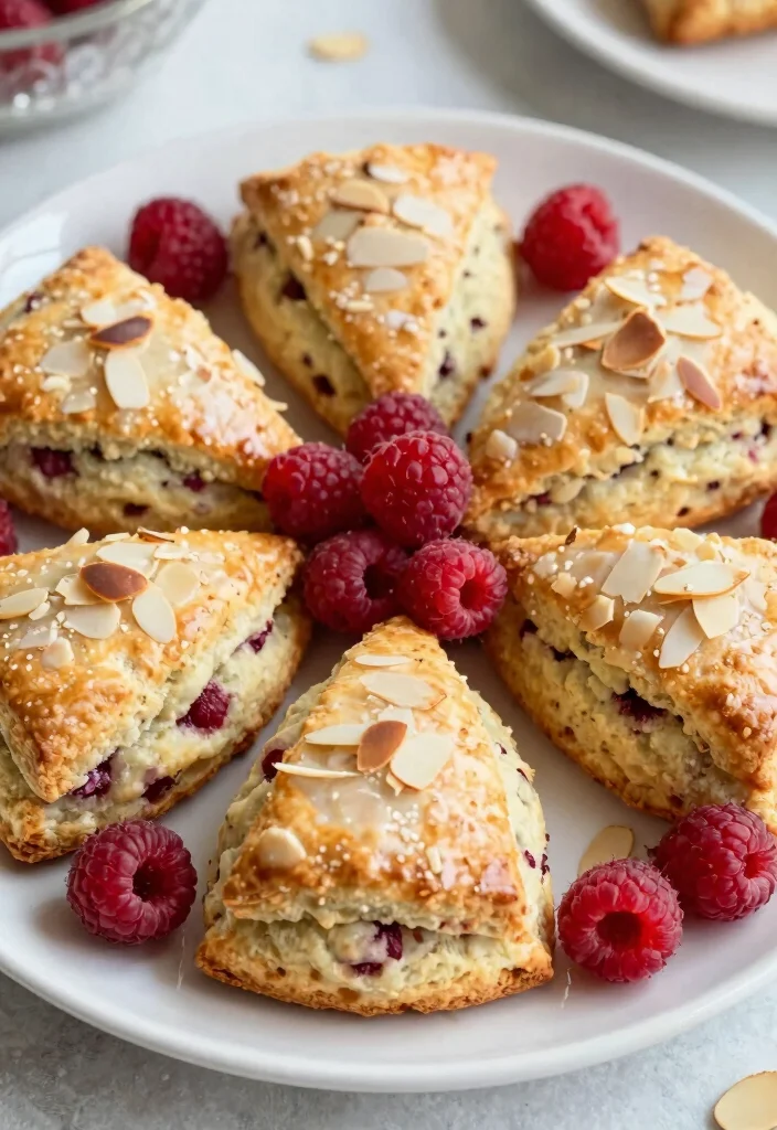 16 Brunch Bridal Shower Food Ideas for a Beautiful Spread - 14. Raspberry Almond Scones 1